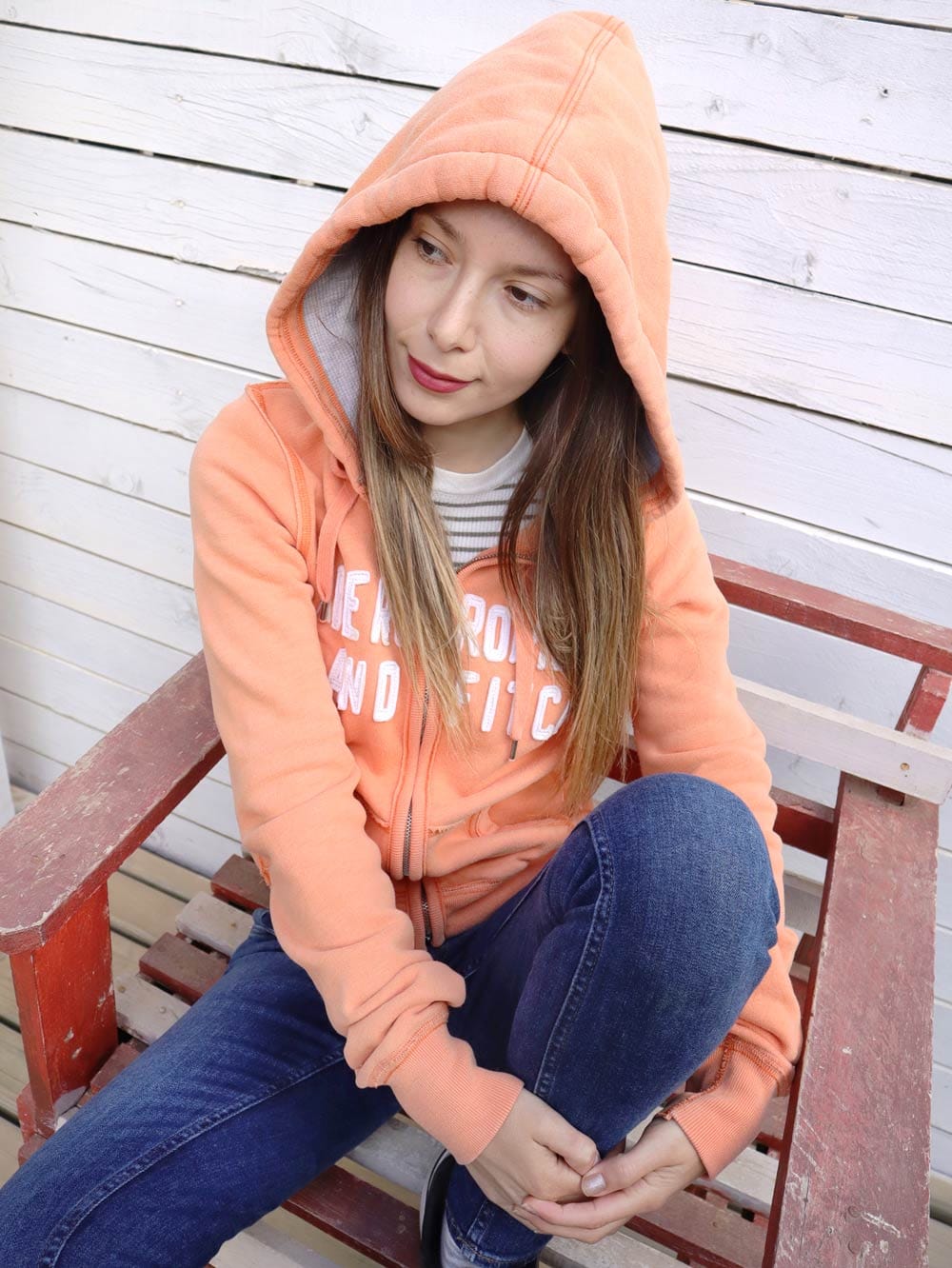 Abercrombie & Fitch Poleron con Gorro Extragrande