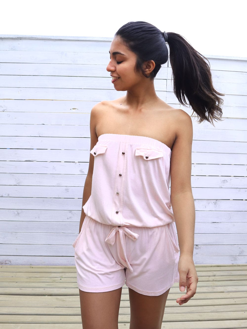 SNG — Enterito Curto Strapless · Talla <XS