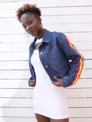 <strong>Honey Punch</strong> Rainbow Chaqueta Jeans Estilo Corto<br> <strong>Muj S</strong>