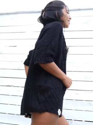 <strong>Majora</strong> Cardigan Negro Estilo Redondo <br> <strong>Muj L</strong>